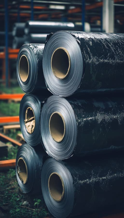 Home Black Industrial Membrane Roll Stack Roofing Building Waterproofing Material Generated Ai 345673619 748434670